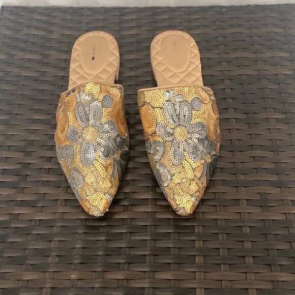 Birdies Dove , floral sequin shoes, slip on mules, women’s size 11 - Picture 1 of 7